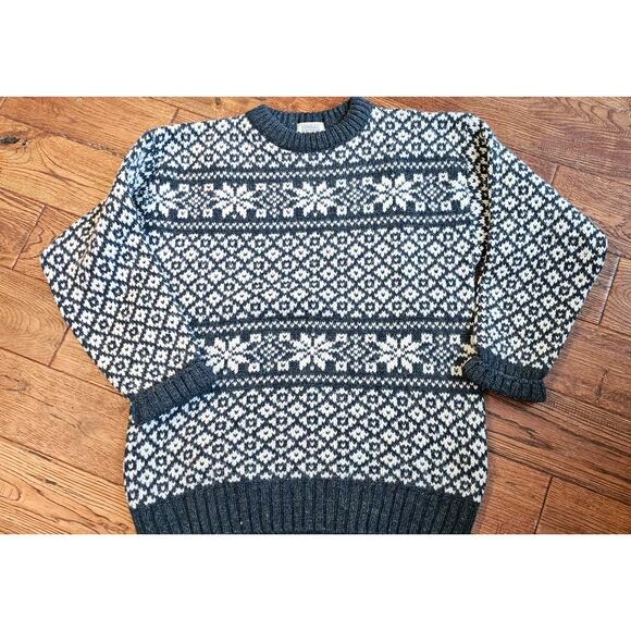 Vintage Edward Bryan Fair Isle Wool Knit Pullover Sweater Men Sz L Multi Grandpa - Picture 1 of 6